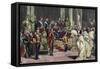 Alphonse XII with a Morocco's Embassy, 19th Century, Spain-null-Framed Stretched Canvas
