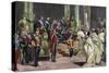 Alphonse XII with a Morocco's Embassy, 19th Century, Spain-null-Stretched Canvas