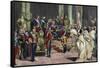 Alphonse XII with a Morocco's Embassy, 19th Century, Spain-null-Framed Stretched Canvas