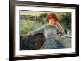 Alphonsine Fournaise at the Grenouillere, 1879-Pierre-Auguste Renoir-Framed Giclee Print