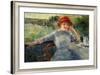 Alphonsine Fournaise at the Grenouillere, 1879-Pierre-Auguste Renoir-Framed Giclee Print