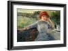 Alphonsine Fournaise at the Grenouillere, 1879-Pierre-Auguste Renoir-Framed Giclee Print