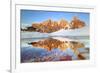 Alpin Lake in Springtime it's Reflecting the Segantini Hut and the Pale Di San Martino Ridges-ClickAlps-Framed Photographic Print