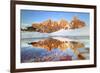 Alpin Lake in Springtime it's Reflecting the Segantini Hut and the Pale Di San Martino Ridges-ClickAlps-Framed Photographic Print