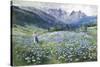 Alpin Meadow-John MacWhirter-Stretched Canvas