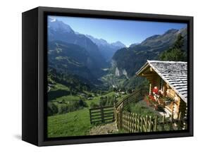 Alpine Cabin, Wengen and Lauterbrunnen Valley, Berner Oberland, Switzerland-Doug Pearson-Framed Stretched Canvas