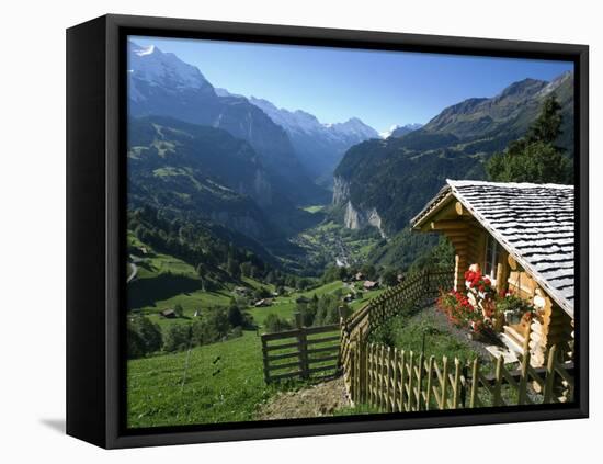 Alpine Cabin, Wengen and Lauterbrunnen Valley, Berner Oberland, Switzerland-Doug Pearson-Framed Stretched Canvas