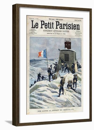 Alpine Chasseurs of the French Army on the Summit of Mount Blanc-Stefano Bianchetti-Framed Giclee Print