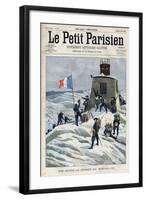 Alpine Chasseurs of the French Army on the Summit of Mount Blanc-Stefano Bianchetti-Framed Giclee Print