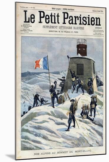 Alpine Chasseurs of the French Army on the Summit of Mount Blanc-Stefano Bianchetti-Mounted Giclee Print
