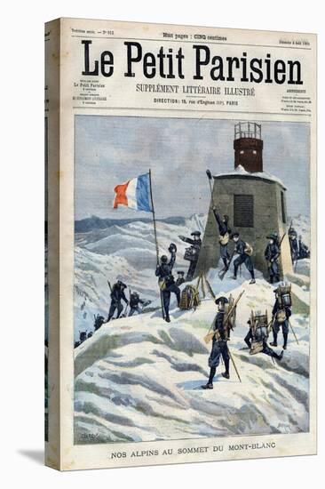 Alpine Chasseurs of the French Army on the Summit of Mount Blanc-Stefano Bianchetti-Stretched Canvas