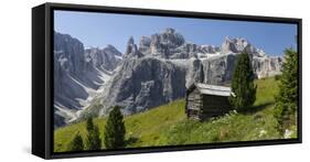 Alpine Hut, Sella Behind, Dolomites, South Tyrol, Italy, Europe-Gerhard Wild-Framed Stretched Canvas