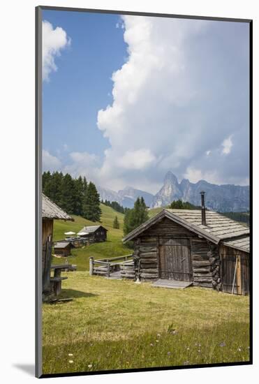 Alpine Huts at the Plateau of the Pralongia, St. Kassian, Val Badia, South Tyrol, Italy, Europe-Gerhard Wild-Mounted Photographic Print