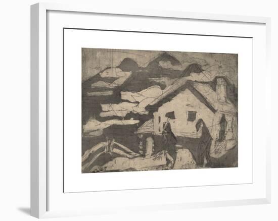 Alpine Huts in Fog-Ernst Ludwig Kirchner-Framed Premium Giclee Print
