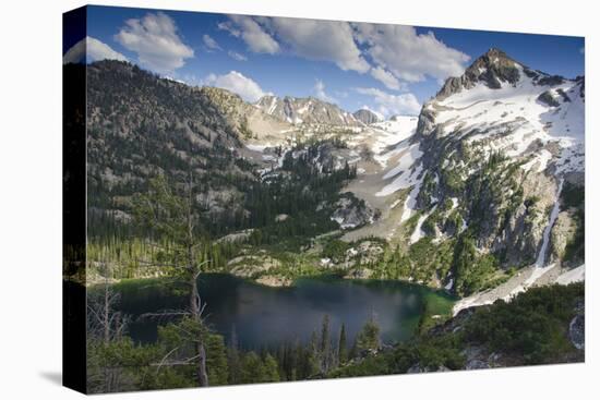 Alpine Lake and Mountain Peak, Sawtooth Nf, Idaho-Howie Garber-Stretched Canvas