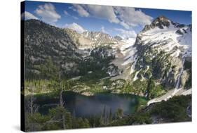 Alpine Lake and Mountain Peak, Sawtooth Nf, Idaho-Howie Garber-Stretched Canvas