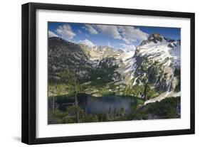 Alpine Lake and Mountain Peak, Sawtooth Nf, Idaho-Howie Garber-Framed Photographic Print