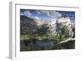 Alpine Lake and Mountain Peak, Sawtooth Nf, Idaho-Howie Garber-Framed Photographic Print