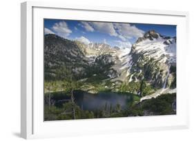 Alpine Lake and Mountain Peak, Sawtooth Nf, Idaho-Howie Garber-Framed Photographic Print