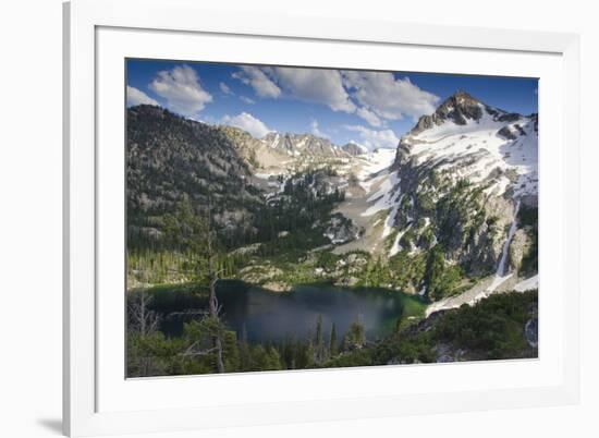 Alpine Lake and Mountain Peak, Sawtooth Nf, Idaho-Howie Garber-Framed Photographic Print