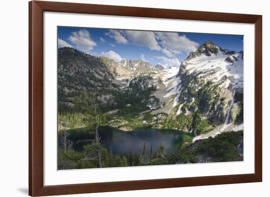 Alpine Lake and Mountain Peak, Sawtooth Nf, Idaho-Howie Garber-Framed Photographic Print