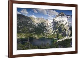 Alpine Lake and Mountain Peak, Sawtooth Nf, Idaho-Howie Garber-Framed Photographic Print