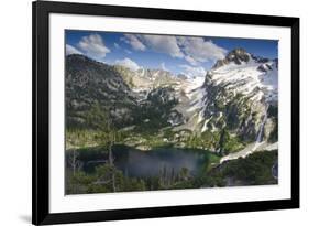 Alpine Lake and Mountain Peak, Sawtooth Nf, Idaho-Howie Garber-Framed Photographic Print