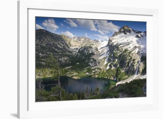 Alpine Lake and Mountain Peak, Sawtooth Nf, Idaho-Howie Garber-Framed Photographic Print