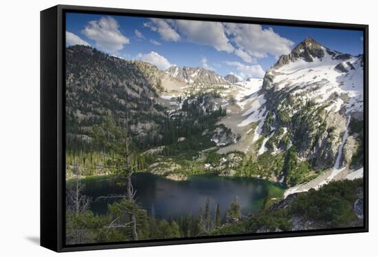 Alpine Lake and Mountain Peak, Sawtooth Nf, Idaho-Howie Garber-Framed Stretched Canvas