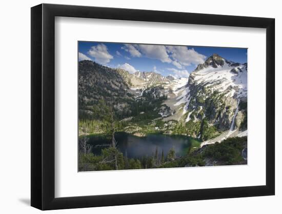 Alpine Lake and Mountain Peak, Sawtooth Nf, Idaho-Howie Garber-Framed Photographic Print