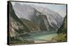 Alpine Lake-Frederic Edwin Church-Stretched Canvas