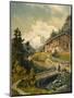 Alpine Landscape with a Bridge-Ferdinand Gatt-Mounted Giclee Print