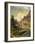 Alpine Landscape with a Bridge-Ferdinand Gatt-Framed Giclee Print