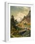 Alpine Landscape with a Bridge-Ferdinand Gatt-Framed Giclee Print