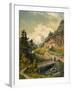 Alpine Landscape with a Bridge-Ferdinand Gatt-Framed Giclee Print