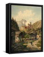 Alpine Landscape with a Castle-Ferdinand Gatt-Framed Stretched Canvas