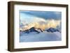 Alpine Landscape with Peaks Covered by Snow and Clouds-Evgeny Bakharev-Framed Photographic Print