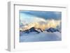 Alpine Landscape with Peaks Covered by Snow and Clouds-Evgeny Bakharev-Framed Photographic Print