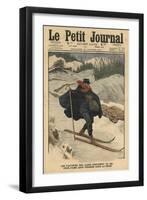 Alpine Postmen Using Ski During their Rounds in the Snow-French School-Framed Giclee Print