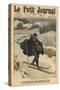 Alpine Postmen Using Ski During their Rounds in the Snow-French School-Stretched Canvas