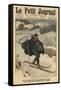 Alpine Postmen Using Ski During their Rounds in the Snow-French School-Framed Stretched Canvas
