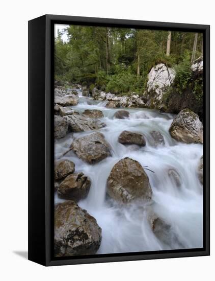 Alpine River, Near Ramsau, Berchtesgaden, Bavaria, Germany, Europe-Gary Cook-Framed Stretched Canvas