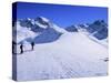 Alpine Ski Tourers Start from Muottas Muragl at 2453M, Pontresina, Switzerland-Kim Hart-Stretched Canvas