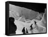 Alpinists Walking in the Snow-null-Framed Stretched Canvas