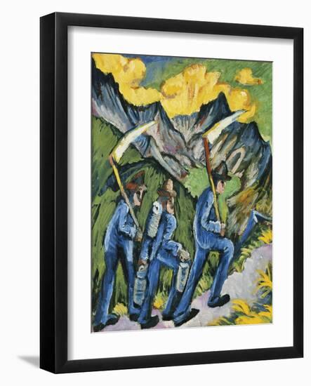 Alpleben, Triptych; Alpleben, Triptychon, 1918-Ernst Ludwig Kirchner-Framed Giclee Print