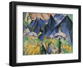 Alpleben, Triptych-Ernst Ludwig Kirchner-Framed Giclee Print