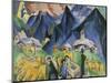 Alpleben, Triptych-Ernst Ludwig Kirchner-Mounted Giclee Print