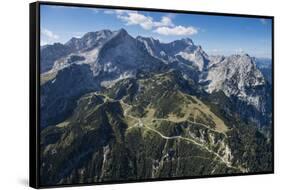 Alpspitze, Germany, Garmisch-Partenkirchen, Bavarian Oberland Region, Osterfelder Region-Frank Fleischmann-Framed Stretched Canvas