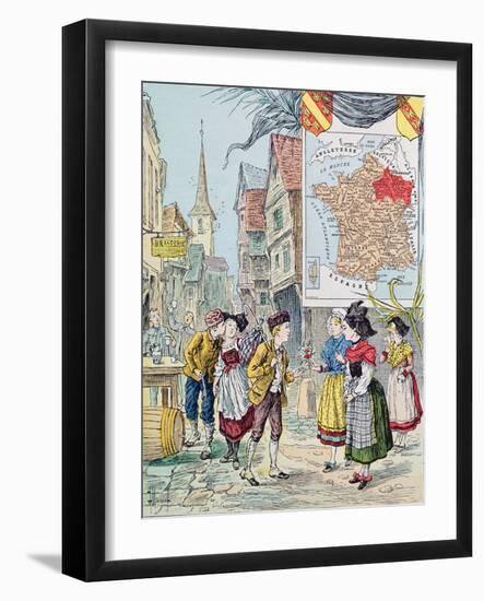 Alsace-Lorraine, Illustration for 'Le Tour De France' by Marie De Grandmaison, 1893-J. Maurel-Framed Giclee Print