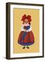 Alsacian Child from Geispolsheim with Large Bow and an Umbrella-Elizabeth Whitney Moffat-Framed Art Print